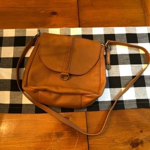 Lucky Brand Leather Saddle Cross Body Bag